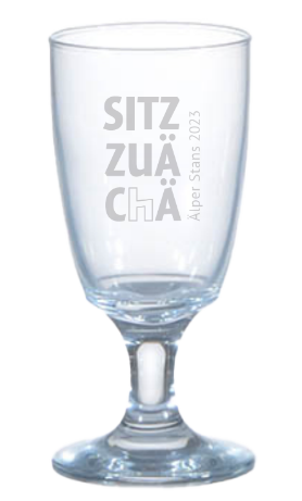 Älperkaffeeglas "Sitz zuächä"